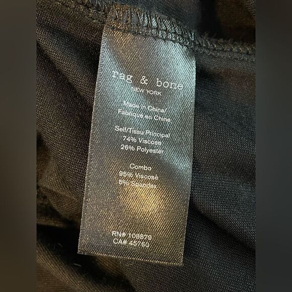 Rag & Bone Shaw Black Turtleneck Long Sleeve Drape Shift Dress Size L - Picture 9 of 9